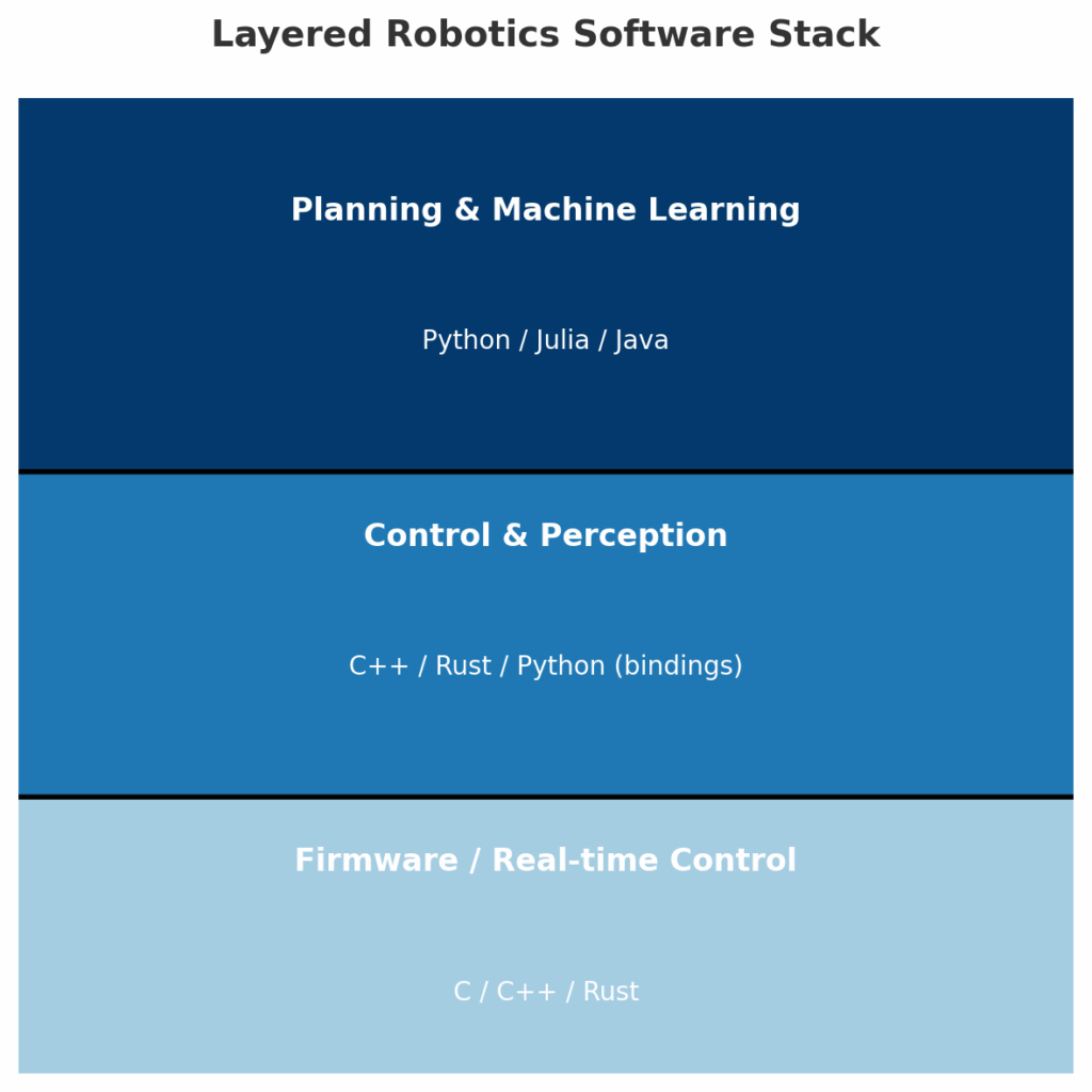 Image showing the stack of software layers required to create a functioning robot.