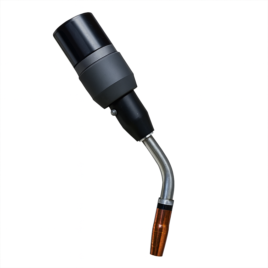 An image of a welding torch end-effector for a robot.